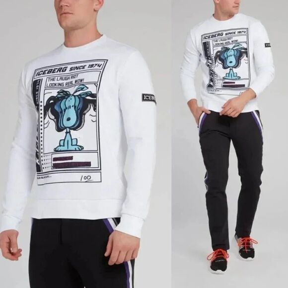 ICEBERG SNOOPY WHITE COTTON SWEATSHIRT XL $343.00